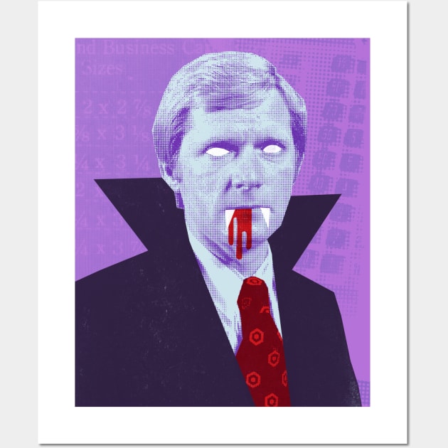 Businessman Vampire Wall Art by sombreroinc